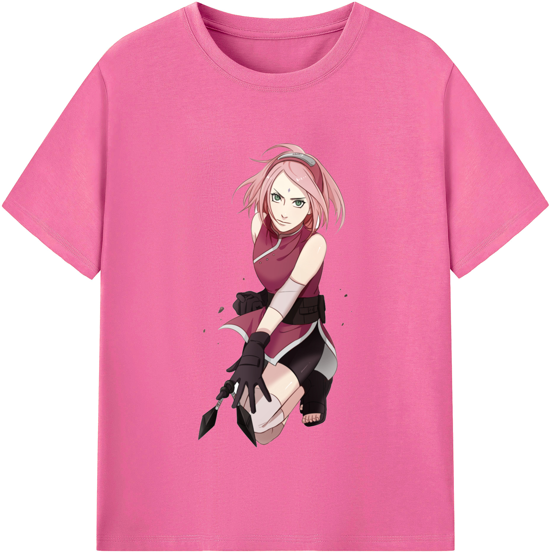 （画像用） NARUTO -ナルト- 春野サクラ Haruno Sakura レディースカジュアルプリントTシャツ（綿100％）